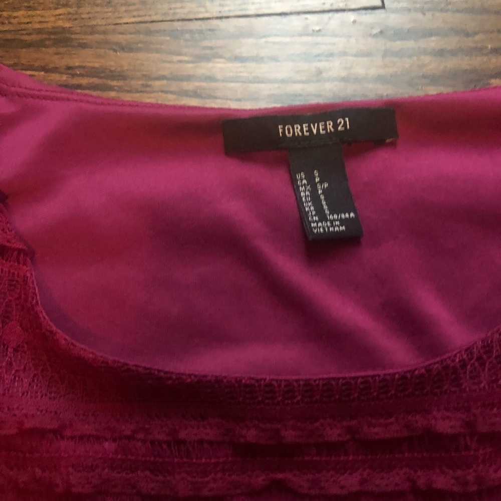 Forever 21 Raspberry ruffled dress! - Picture 3 of 4